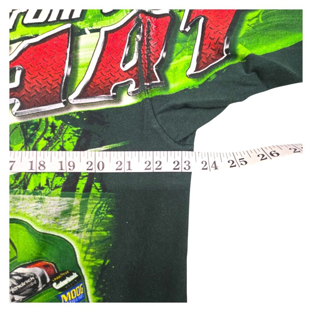 Dale Earnhardt Jr NASCAR AOP Graphic XL Chase Green Short Sleeve 100% Cotton Y2K - Picture 12 of 12